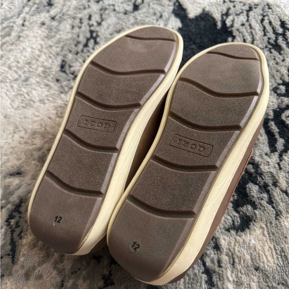 IZOD Men’s Slip On Shoes 12 Seapoint Loafers Tan Brown Memory Foam Lightweight - Picture 3 of 3